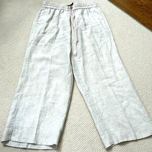 JCrew Wideleg Linen Crop Pant Small Tall